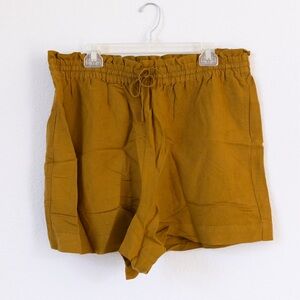 Madewell drawstring high waisted shorts. Color: mustard. Size: XL.
